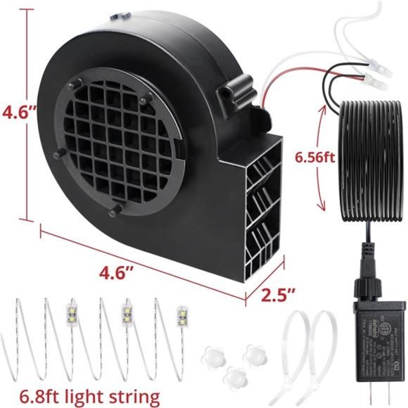 Replacement 1A Air Blower, 1.5A Adapter Replacement Fan Blower, 3 LEDs Bulbs Set - Picture 7 of 7